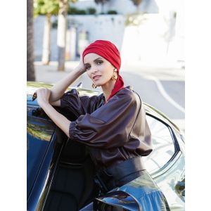 vrouw met fashionable turban