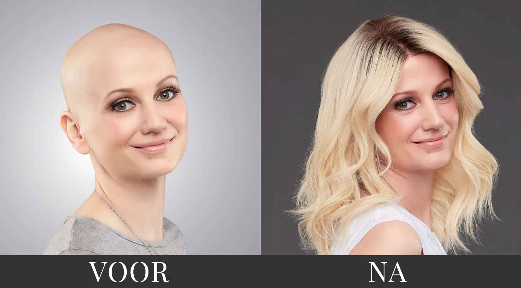 voor na haarwerk voor na haarwerk